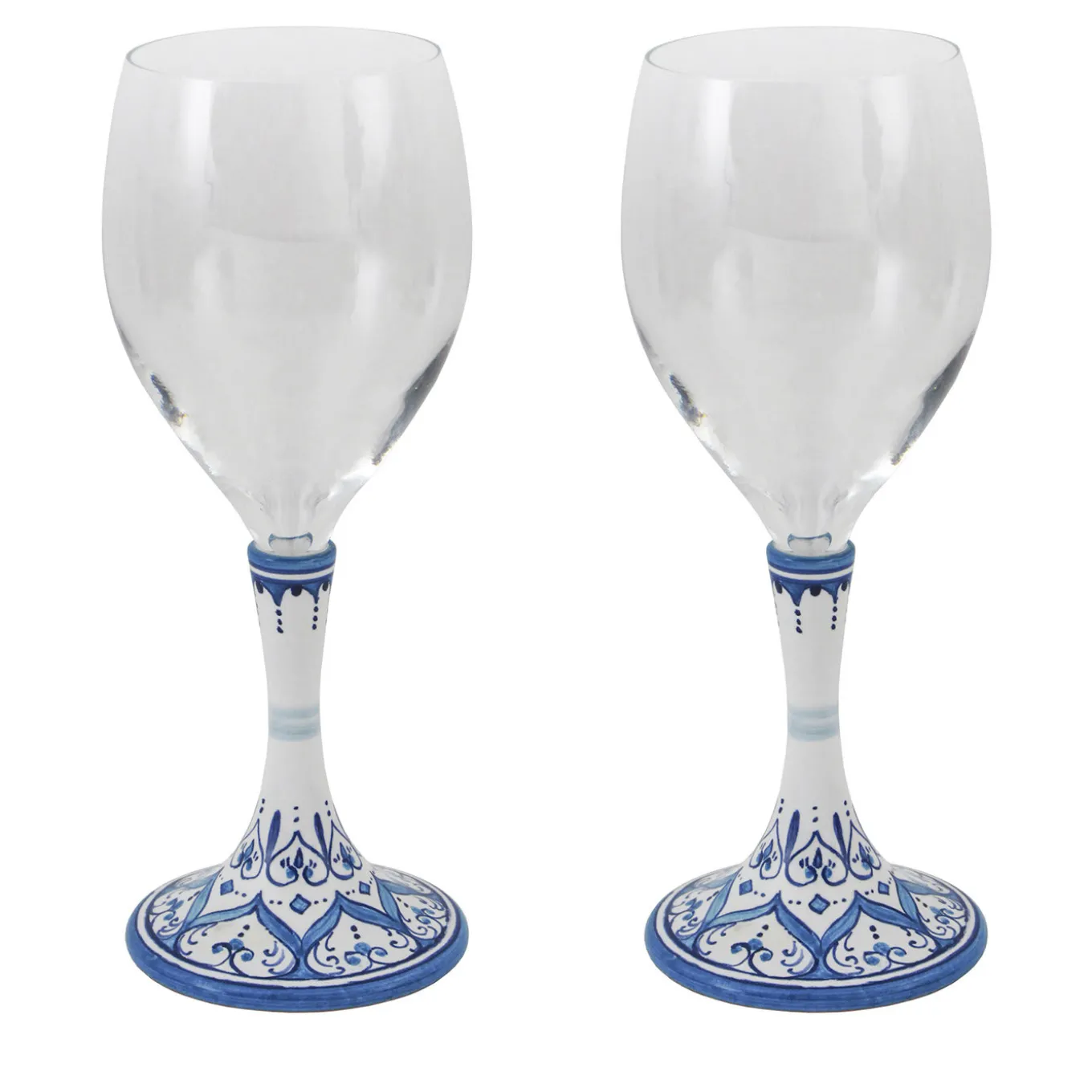 Set of 2 Medium Floral Wine Glasses #3