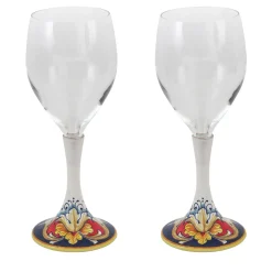 Set of 2 Medium Floral Wine Glasses #4