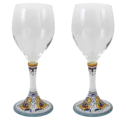Set of 2 Medium Raffaellesco Floral Wine Glasses