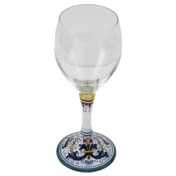 Set of 2 Medium Ricco Deruta Floral Wine Glasses