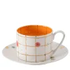 Set of 2 Miami Straight Teacups and saucers