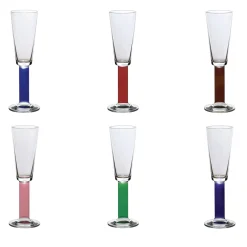 Set of 6 Milano Crystal Champagne Flutes