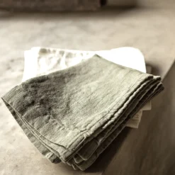 Set of 4 Mint Linen Hand Towels