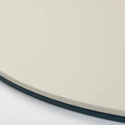 Set of 6 Mondrian Amalfi Blue and Luna White Round Coasters