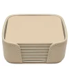 Set of 6 Mondrian Cappuccino Beige and Luna White Square Coasters
