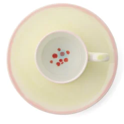 Set of 4 Murrine Green Straight Coffee Cups And saucers