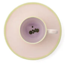 Set of 4 Murrine Lilac Coffee Cups And saucers