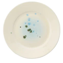 Set of 4 Murrine Yellow Rim bread plates