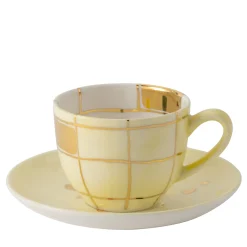 Set of 2 Naples Squared Coffee Cups and saucers