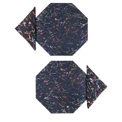 Set of 2 Night Light Octagonal Placemats and napkins