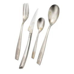 Set of 24 Pieces Devorè Sandblasted Silverware