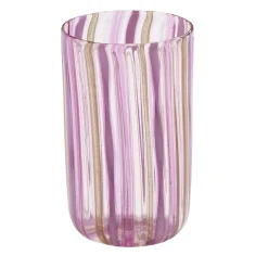 Set of 6 Pink & Gold Murano Glasses