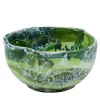 Set of 4 Pinzimonio Green Marble Motif Ceramic Bowls