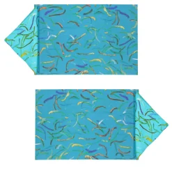 Set of 2 placemats and 2 napkins Roman Stroll in light blue