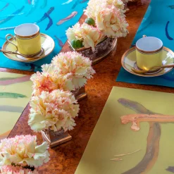 Set of 2 placemats and 2 napkins Roman Stroll in light blue