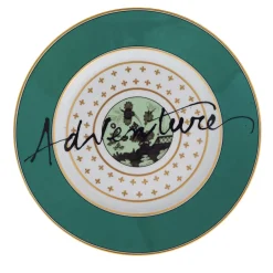 Set of 3 Plates The Road to Heaven Is Paved with Excess in Green