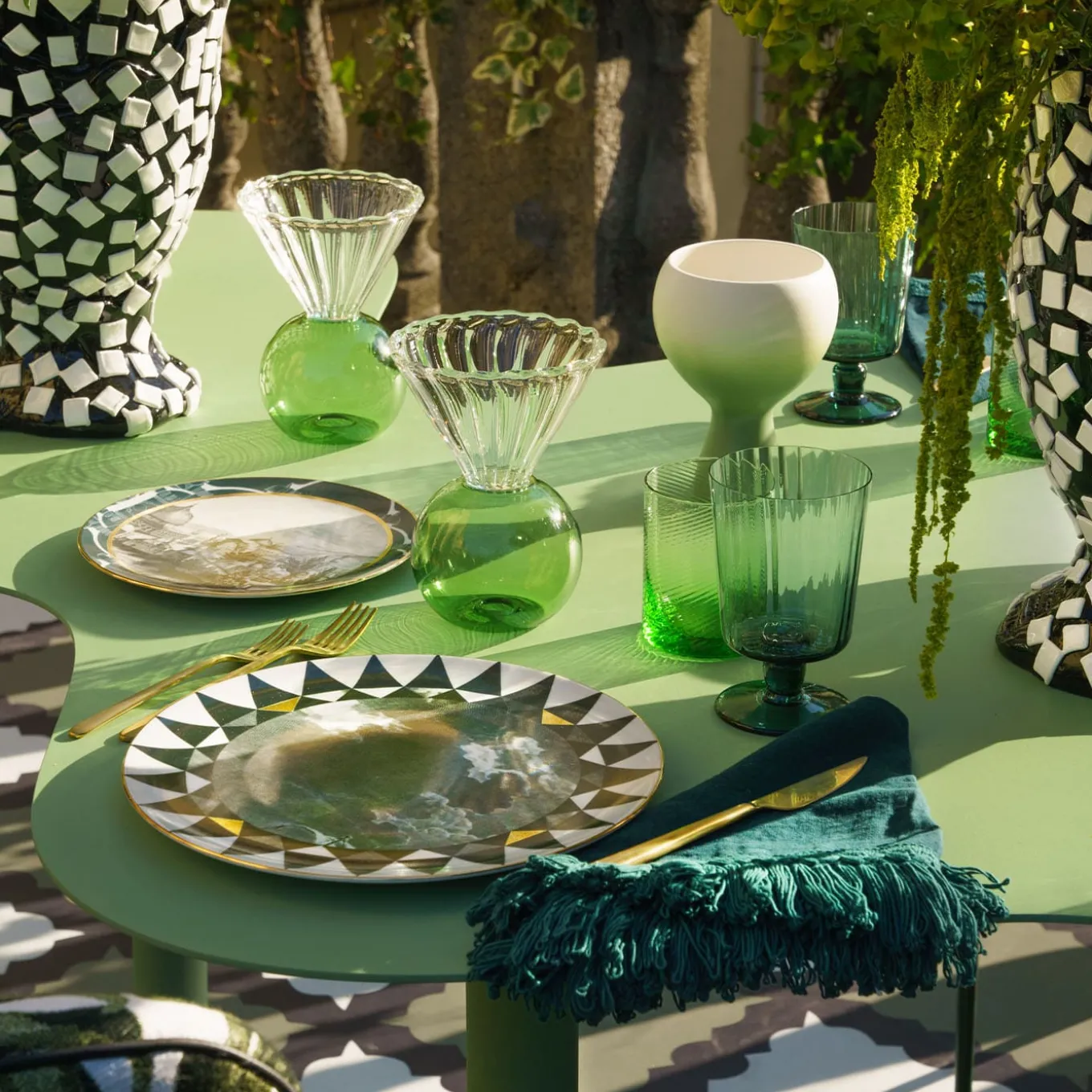 Set of 6 Plissè Baltico Stem Glasses