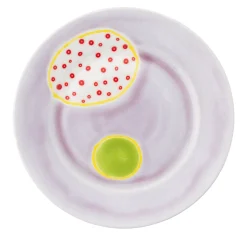 Set of 4 Plum Rim bread plates