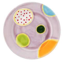 Set Of 2 Plum Rim Dessert Plates