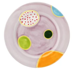 Set Of 2 Plum Rim Dinner Plates