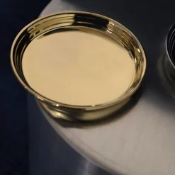 Set of 2 Polished Brass Coasters