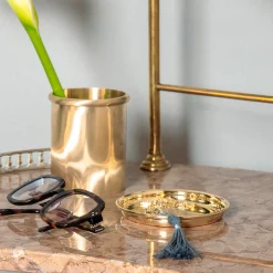 Set of 2 Polished Brass Coasters