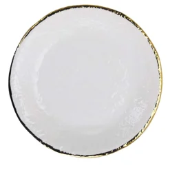 Set of 6 Preta Oro Milk and Gold Charger Plates 31cm