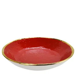 Set of 6 Preta Oro Red Gold Risotto Plates 30cm