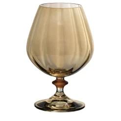 Set of 6 Primula Brown Shade Blown Glass Brandy Glasses