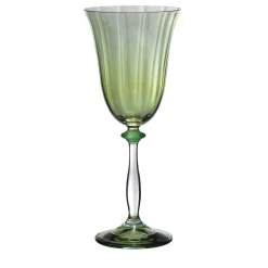 Set of 6 Primula Green Blown Glass Wine Glasses