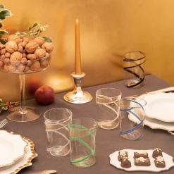 Set of 2 Pure Gold and Blue Vortex Glasses