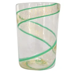 Set of 2 Pure Gold and Green Vortex Glasses