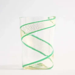 Set of 2 Pure Gold and Green Vortex Glasses