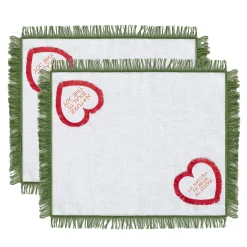 Set of 2 Quadrifoglio Linen Placemats