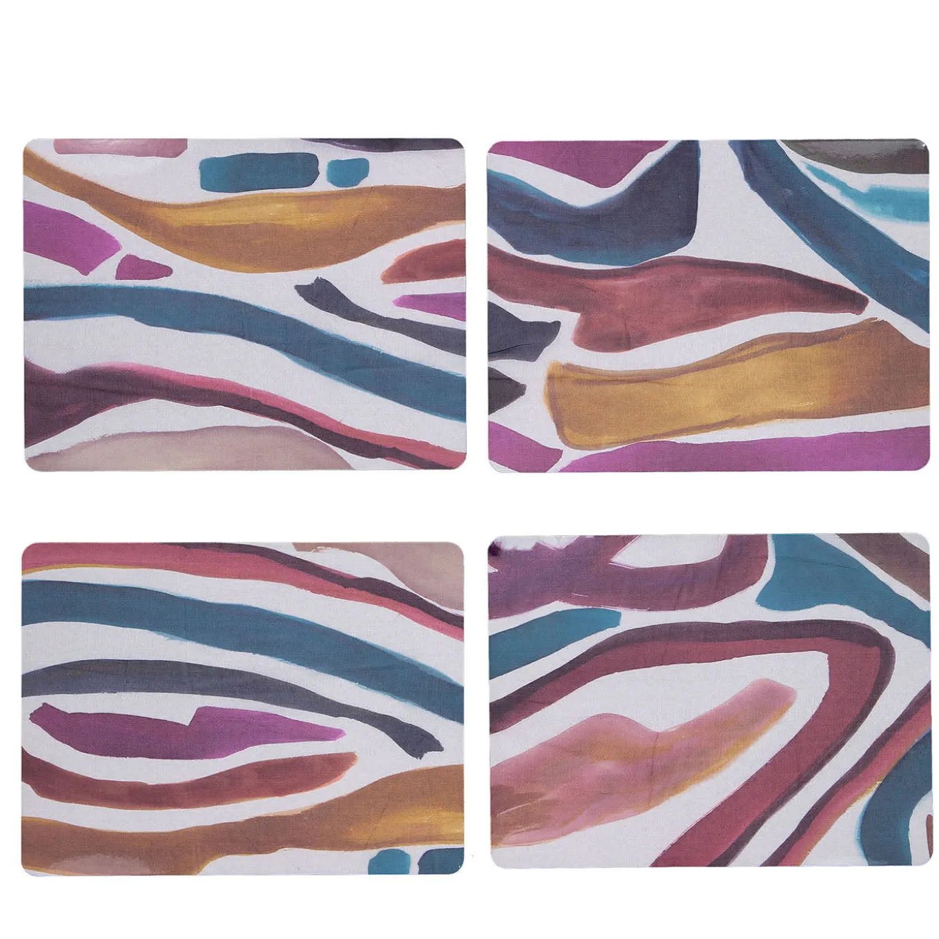 Set of 4 Rectangular Afro Table Mats