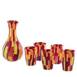 Set of 6 Redentore Glasses with Carafe by Angelo Ballarin