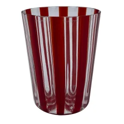 Set of 2 Ribbed Red Water Glasses