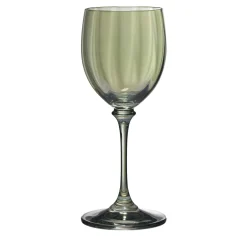 Set of 6 Riflesso Hand-Decorated Green Wine Glasses