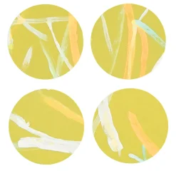 Set of 8 Roman Breeze Coasters in Yellow