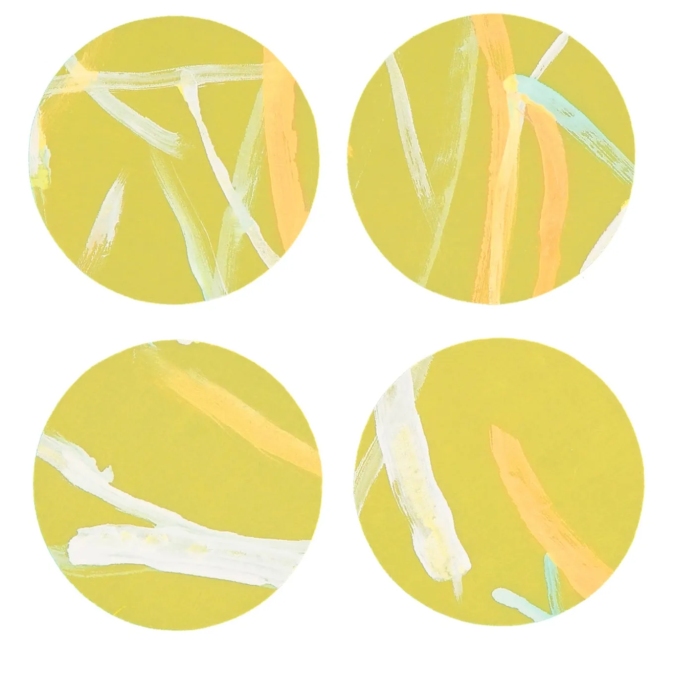 Set of 8 Roman Breeze Coasters in Yellow