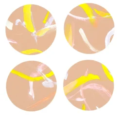 Set of 8 Roman Breeze Coasters in Pink