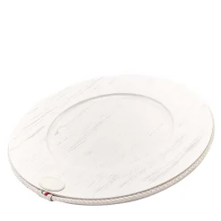 Set of 6 Round Cream Wooden Chargers