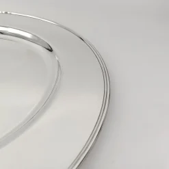 Set of 6 Silver Charger Plates