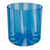 Set of 2 Small Ribbed Light Blue Water Glasses
