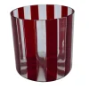 Set of 2 Small Ribbed Red Water Glasses
