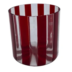 Set of 2 Small Ribbed Red Water Glasses