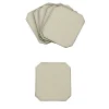Set of 6 Soft Suite Del Monte Mystica White Leather Coasters