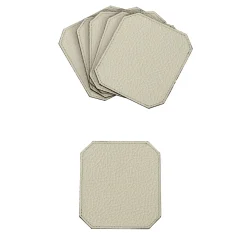Set of 6 Soft Suite Del Monte Mystica White Leather Coasters