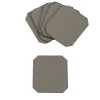 Set of 6 Soft Suite Del Monte Luna Gray Leather Coasters
