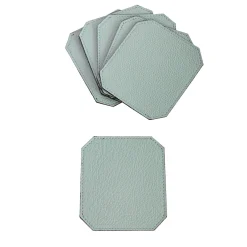 Set of 6 Soft Suite Del Monte Smeralda Green Leather Coasters